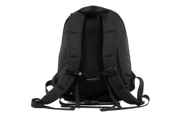 A reverse shot of the Synapse 19 showing the backpack straps, sternum strap, and hip belt.